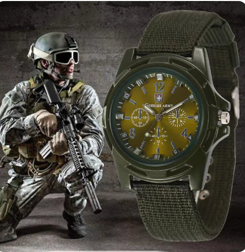 Nylon Quartz Triple-Dial Watch