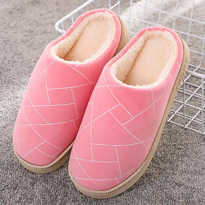 Cozy Winter Slippers with Plush Lining & Geometric Print