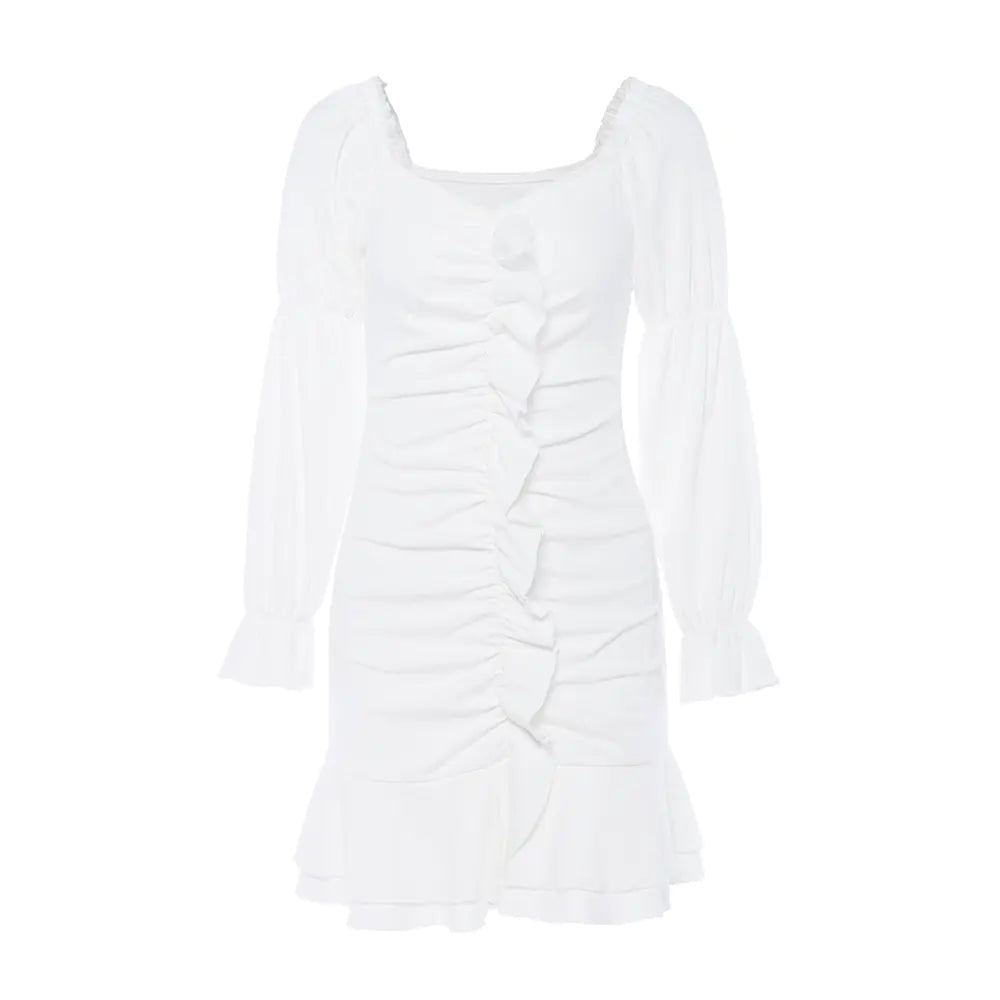 Chic Off-Shoulder A-Line Lantern Dress