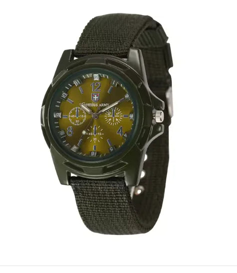 Nylon Quartz Triple-Dial Watch