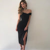 Elegant Off-Shoulder Midi Dress for Women